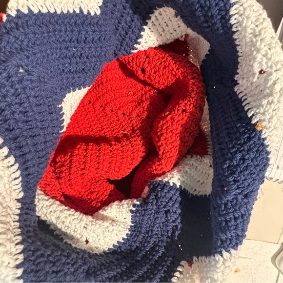 BAG Handmade Crochet Colour Block Shoulder Handbag with Tassels - Picture 8 of 8